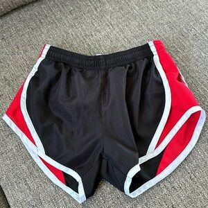Soffe Lined Athletic Shorts Girls Red Black size 7